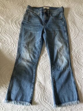 Madewell Cali Demi-Boot Light Blue Jeans with Frayed Hem